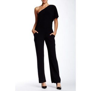 Laundry By Shelli Segal black one-shoulder jumpsuit